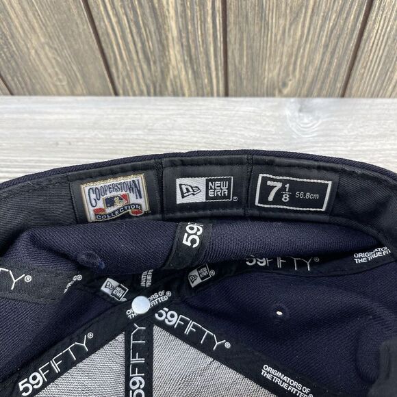 Anaheim Angels Hat Fitted Mens 7 1/8 Blue Plain Logo New Era MLB Baseball Cap - Picture 15 of 16